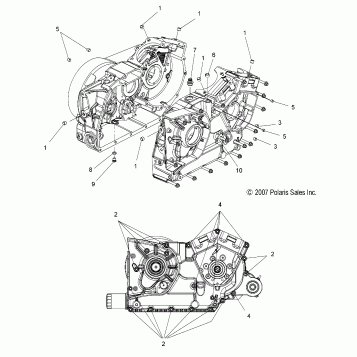 ENGINE, CRANKCASE - V16DA36 ALL OPTIONS (49VICCRANKCASE08VN)