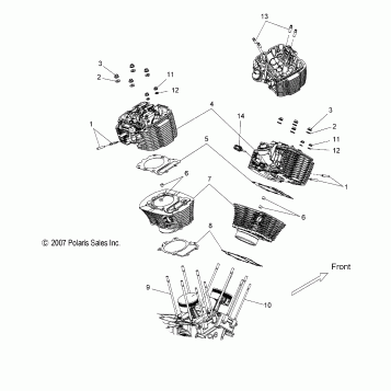 ENGINE, CYLINDER and HEAD - V08BC26/XB26 ALL OPTIONS (49VICCYLINDERHD08VEGAS)