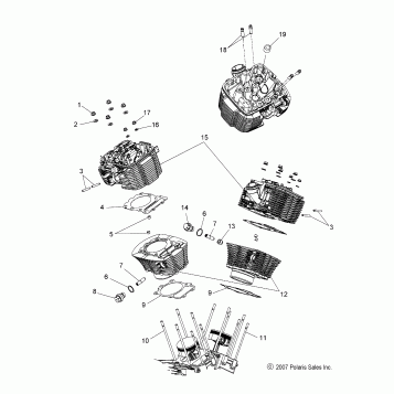 ENGINE, CYLINDER and HEAD - V08SB36/SD36 ALL OPTIONS (49VICCYLINDERHD08VN)