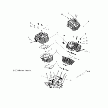 ENGINE, CYLINDER and HEAD - V16DA36 ALL OPTIONS (49VICCYLINDERHD15VEGAS)