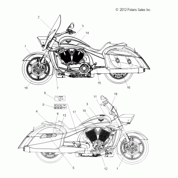 BODY, DECALS - V14BA36/BW36 ALL OPTIONS (49VICDECAL13CR)