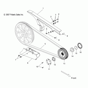 DRIVE TRAIN, DRIVE SPROCKET and BELT and GUARDS - V08HB26/HS26 ALL OPTIONS (49VICDRVBELT08HMR)