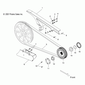 DRIVE TRAIN, DRIVE SPROCKET and BELT and GUARDS - V08BC26/XB26 ALL OPTIONS (49VICDRVBELT08JP)