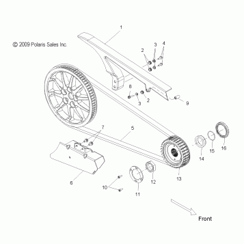 DRIVE TRAIN, DRIVE SPROCKET and BELT and GUARDS - V10HB36DD/HS36DC/BB26DA ALL OPTIONS (49VICDRVBELT10HMR)
