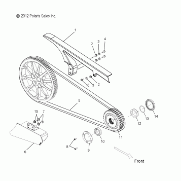 DRIVE TRAIN, DRIVE SPROCKET and BELT and GUARDS - V14WB36 ALL OPTIONS (49VICDRVBELT13HB)