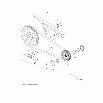 DRIVE TRAIN, DRIVE SPROCKET, BELT and GUARDS - V14MB36 ALL OPTIONS (49VICDRVBELT14JDG)