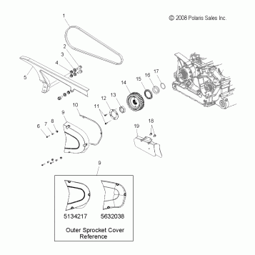 DRIVE TRAIN, DRIVE SPROCKET, FRONT - V06HB26/ALL OPTIONS (49VICDRVSPROCKET05HMR)
