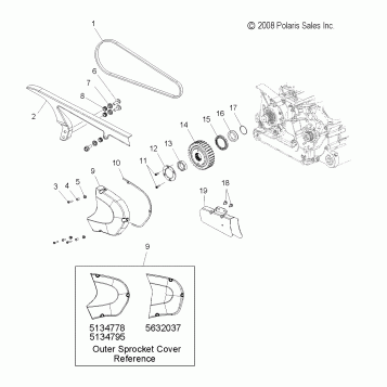 DRIVE TRAIN, DRIVE SPROCKET, FRONT - V06AB26/GB26 ALL OPTIONS (49VICDRVSPROCKET06VEGAS)