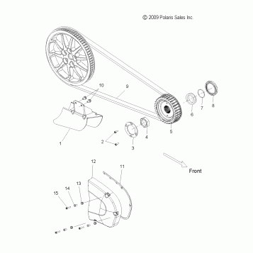 DRIVE TRAIN, DRIVE SPROCKET, BELT, COVER and GUARD - V10DB36DA/EB36DA ALL OPTIONS (49VICDRVSPROCKET10CC)