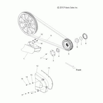 DRIVE TRAIN, DRIVE SPROCKET, BELT, COVER and GUARD - V13DW36/TW/KW/ZW ALL OPTIONS (49VICDRVSPROCKET11CC)