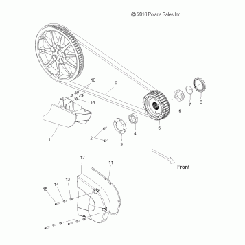 DRIVE TRAIN, DRIVE SPROCKET, BELT, COVER and GUARD - V14SW36 ALL OPTIONS (49VICDRVSPROCKET11VN)