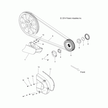 DRIVE TRAIN, DRIVE SPROCKET, BELT, COVER and GUARD - V15SW36 ALL OPTIONS (49VICDRVSPROCKET15VN)