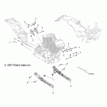 ENGINE, ENGINE MOUNTING - V08SB36/SD36 ALL OPTIONS (49VICENGINEMTG08VN)