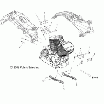 ENGINE, ENGINE MOUNTING - V10DB36DA/EB36DA ALL OPTIONS (49VICENGINEMTG10CC)
