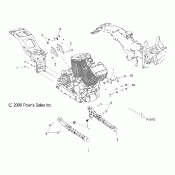 ENGINE, ENGINE MOUNTING - V15SW36 ALL OPTIONS (49VICENGINEMTG10VN)