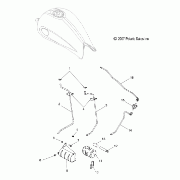 FUEL SYSTEM, EVAP SYSTEM (CA) - V08BC26/XB26 ALL OPTIONS (49VICEVAP08VEGAS)