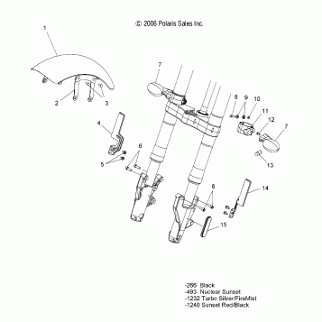BODY, FENDER, FRONT and TURN SIGNALS - V07HB26/HS26 ALL OPTIONS (49VICFENDERFRT07HAM)