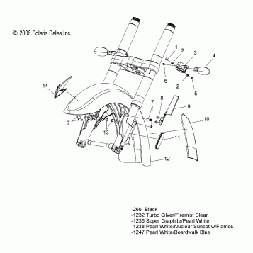 BODY, FENDER, FRONT and TURN SIGNALS - V07CB26/CD26 ALL OPTIONS (49VICFENDERFRT07KING)