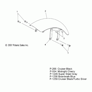 BODY, FENDER, FRONT - V08HB26/HS26 ALL OPTIONS (49VICFENDERFRT08HMR)
