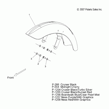 BODY, FENDER, FRONT - V08BC26/XB26 ALL OPTIONS (49VICFENDERFRT08JP)