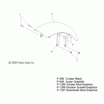 BODY, FENDER, FRONT - V09HB36/HS36 ALL OPTIONS (49VICFENDERFRT09HMR)