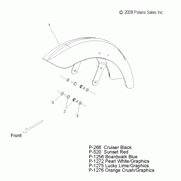 BODY, FENDER, FRONT - V09XB36/XC36 ALL OPTIONS (49VICFENDERFRT09JP)