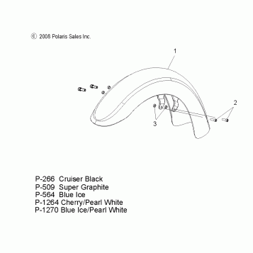 BODY, FENDER, FRONT - V09CB26/CD26/KB26/PB26 ALL OPTIONS (49VICFENDERFRT09KP)