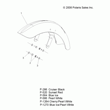 BODY, FENDER, FRONT - V09AB26/GB26/LB26 ALL OPTIONS (49VICFENDERFRT09VEGAS)