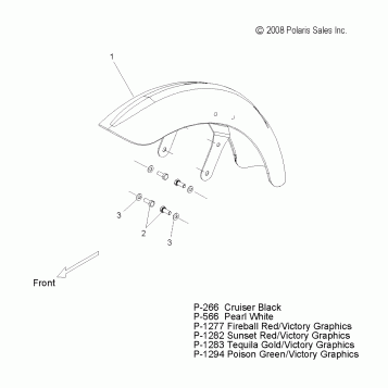 BODY, FENDER, FRONT - V10XB36DAP/LKP/XC36DN ALL OPTIONS (49VICFENDERFRT10JP)
