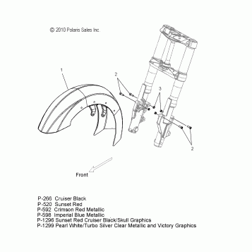 BODY, FENDER, FRONT - V11BB36/DB36/DC36/EB36 ALL OPTIONS (49VICFENDERFRT11CC)