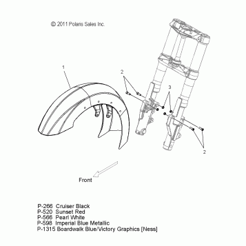 BODY, FENDER, FRONT - V12TW36/DW36/KW36 ALL OPTIONS (49VICFENDERFRT12CC)
