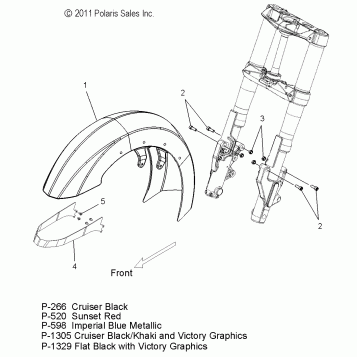 BODY, FENDER, FRONT - V12BW36/EW36 ALL OPTIONS (49VICFENDERFRT12CR)