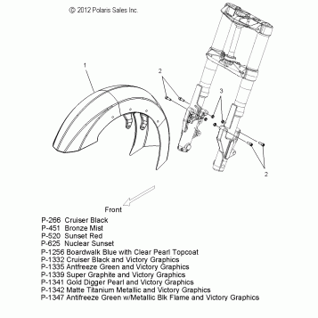 BODY, FENDER, FRONT - V13DW36/TW/KW/ZW ALL OPTIONS (49VICFENDERFRT13CC)