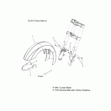 BODY, FENDER, FRONT - V14BA36/BW36 ALL OPTIONS (49VICFENDERFRT14CR)