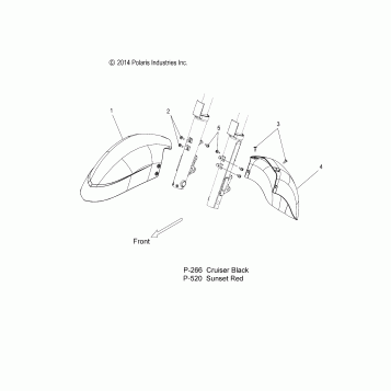 BODY, FENDER, FRONT - V15SW36 ALL OPTIONS (49VICFENDERFRT15VN)