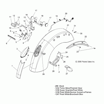 BODY, FENDER, REAR and TAILLIGHT - V07CB26/CD26 ALL OPTIONS (49VICFENDERRR07KING)