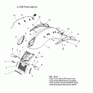 BODY, FENDER, REAR and TAILLIGHT - V07AB26/GB26 ALL OPTIONS (49VICFENDERRR07VEGAS)