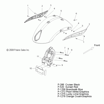 BODY, FENDER, REAR  - V09XB36/XC36 ALL OPTIONS (49VICFENDERRR08JP)