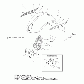 BODY, FENDER, REAR  -  V12XB36 ALL OPTIONS (49VICFENDERRR12JP)