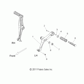 CHASSIS, FOOTPEG, PASSENGER - V16DA36 ALL OPTIONS (49VICFLOORBOARDPASS12CR)