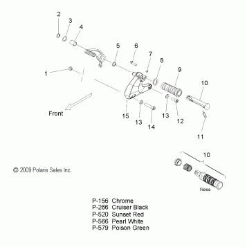 CHASSIS, FOOTPEG, L.H. - V10XB36DAP/LKP/XC36DN ALL OPTIONS (49VICFOOTPEGLH10JP)