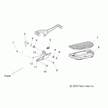 CHASSIS, FOOTPEG and FLOORBOARD, LH - V10CB26/PB26 ALL OPTIONS (49VICFOOTPEGLH10KP)
