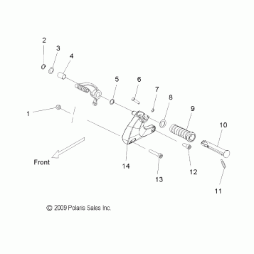 CHASSIS, FOOTPEG and FLOORBOARD, LH - V10AB26/LB26 ALL OPTIONS (49VICFOOTPEGLH10VGS)