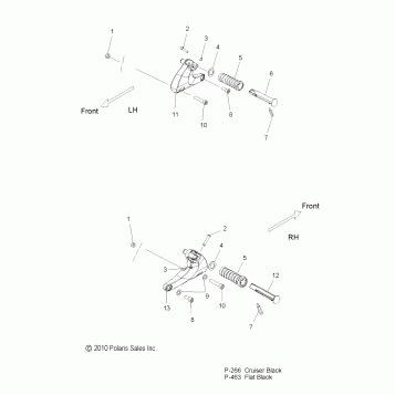 CHASSIS, FOOTPEGS - V11HA36/HB36/HS36 ALL OPTIONS (49VICFOOTPEGLH11HMR)