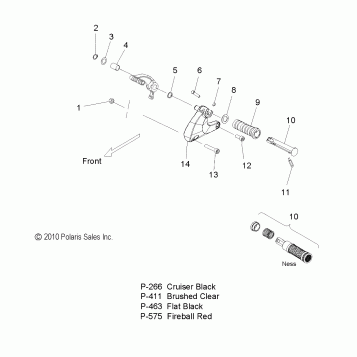 CHASSIS, FOOTPEG and FLOORBOARD, LH - V11GA36/GB36/GC36 ALL OPTIONS (49VICFOOTPEGLH11VG)