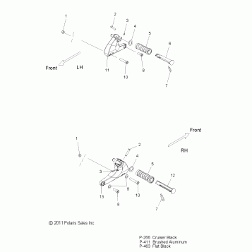 CHASSIS, FOOTPEGS - V12HS36/HA36 ALL OPTIONS (49VICFOOTPEGLH12HMR)