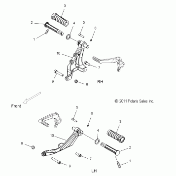 CHASSIS, FOOTPEG, L.H., R.H. - V13MB36 ALL OPTIONS (49VICFOOTPEGLH13S)