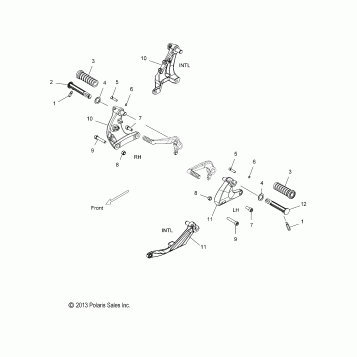 CHASSIS, FOOTPEG, L.H., R.H. - V14MB36 ALL OPTIONS (49VICFOOTPEGLH14JDG)