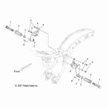 CHASSIS, PASSENGER FOOTPEGS - V10AB26/LB26 ALL OPTIONS (49VICFOOTPEGPASS08VEGAS)