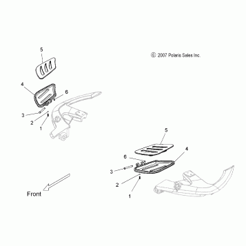 CHASSIS, FLOORBOARD, PASSENGER - V15SW36 ALL OPTIONS (49VICFOOTPEGPASS08VN)